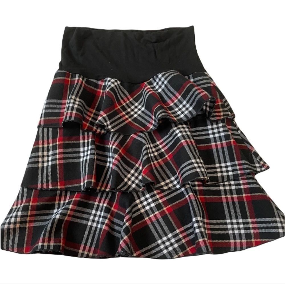 Plaid Ruffle Tiered Skirt